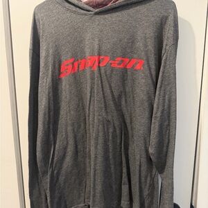 Snap-on Gray Hoodie Sweatshirt for Women